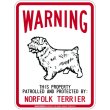 画像1: [MAGSIGN] NORFOLK TERRIER 注意 英語 WARNING 警告/保護/警戒 車 屋外用 マグネット＆ステッカー 日本製：ノーフォークテリア (1)