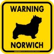 画像2: [MAGSIGN] WARNING NORWICH マグネット＆ステッカー：ノーリッチテリア(ホワイト/イエロー/オレンジ) 注意 英語 正方形 車＆屋外用(防水性/耐光性) 日本製 (2)