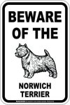 画像2: [MAGSIGN] ノーリッチテリア 注意 英語 マグネット＆ステッカー BEWARE OF THE NORWICH TERRIER 車/屋外用 日本製 (2)