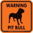 画像3: [MAGSIGN] WARNING PIT BULL マグネット＆ステッカー：ピットブル(ホワイト/イエロー/オレンジ) 注意 英語 正方形 車＆屋外用(防水性/耐光性) 日本製 (3)