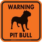 画像4: [MAGSIGN] WARNING PIT BULL マグネット＆ステッカー：ピットブル(ホワイト/イエロー/オレンジ) 注意 英語 正方形 車＆屋外用(防水性/耐光性) 日本製 (4)