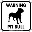 画像1: [MAGSIGN] WARNING PIT BULL マグネット＆ステッカー：ピットブル(ホワイト/イエロー/オレンジ) 注意 英語 正方形 車＆屋外用(防水性/耐光性) 日本製 (1)