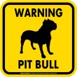 画像2: [MAGSIGN] WARNING PIT BULL マグネット＆ステッカー：ピットブル(ホワイト/イエロー/オレンジ) 注意 英語 正方形 車＆屋外用(防水性/耐光性) 日本製 (2)