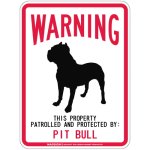 画像2: [MAGSIGN] PIT BULL 注意 英語 WARNING 警告/保護/警戒 車 屋外用 マグネット＆ステッカー 日本製：ピットブル (2)