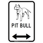 画像2: PIT BULL [MAGSIGN] シルエット＆矢印 アメリカン道路標識 英語犬種名 マグネット/ステッカー：ホワイト (2)