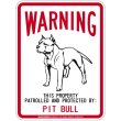 画像1: [MAGSIGN] PIT BULL 注意 英語 WARNING 警告/保護/警戒 車 屋外用 マグネット＆ステッカー 日本製：ピットブル (1)