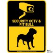 画像2: ピットブル＆防犯カメラ 監視 警戒中 英語 マグサイン(マグネット/ステッカー)：SECURITY CCTV ＆ PIT BULL [MAGSIGN] (2)