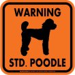 画像3: [MAGSIGN] WARNING STD. POODLE マグネット＆ステッカー：スタンダードプードル(ホワイト/イエロー/オレンジ) 注意 英語 正方形 車＆屋外用(防水性/耐光性) 日本製 [MAGSIGN] (3)