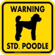 画像2: [MAGSIGN] WARNING STD. POODLE マグネット＆ステッカー：スタンダードプードル(ホワイト/イエロー/オレンジ) 注意 英語 正方形 車＆屋外用(防水性/耐光性) 日本製 [MAGSIGN] (2)