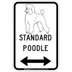 画像2: STANDARD POODLE [MAGSIGN] シルエット＆矢印 アメリカン道路標識 英語犬種名 マグネット/ステッカー：ホワイト (2)