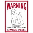 画像1: [MAGSIGN] STANDARD POODLE 注意 英語 WARNING 警告/保護/警戒 車 屋外用 マグネット＆ステッカー 日本製：スタンダードプードル (1)