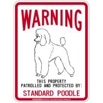画像1: [MAGSIGN] STANDARD POODLE 注意 英語 WARNING 警告/保護/警戒 車 屋外用 マグネット＆ステッカー 日本製：スタンダードプードル (1)