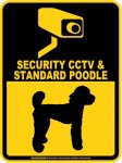 画像1: スタンダードプードル＆防犯カメラ 監視 警戒中 英語 マグサイン(マグネット/ステッカー)：SECURITY CCTV ＆ STANDARD POODLE [MAGSIGN] (1)