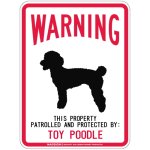 画像2: [MAGSIGN] TOY POODLE 注意 英語 WARNING 警告/保護/警戒 車 屋外用 マグネット＆ステッカー 日本製：トイプードル (2)