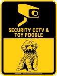 画像2: トイプードル＆防犯カメラ 監視 警戒中 英語 マグサイン(マグネット/ステッカー)：SECURITY CCTV ＆ TOY POODLE [MAGSIGN] (2)