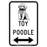 画像2: TOY POODLE [MAGSIGN] シルエット＆矢印 アメリカン道路標識 英語犬種名 マグネット/ステッカー：ホワイト (2)