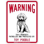 画像1: [MAGSIGN] TOY POODLE 注意 英語 WARNING 警告/保護/警戒 車 屋外用 マグネット＆ステッカー 日本製：トイプードル (1)
