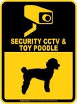 画像1: トイプードル＆防犯カメラ 監視 警戒中 英語 マグサイン(マグネット/ステッカー)：SECURITY CCTV ＆ TOY POODLE [MAGSIGN] (1)