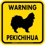 画像2: [MAGSIGN] WARNING PEKICHIHUA マグネット＆ステッカー：ペキチワ(ホワイト/イエロー/オレンジ) 注意 英語 正方形 車＆屋外用(防水性/耐光性) 日本製 (2)