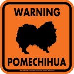 画像3: [MAGSIGN] WARNING POMECHIHUA マグネット＆ステッカー：ポメチワ(ホワイト/イエロー/オレンジ) 注意 英語 正方形 車＆屋外用(防水性/耐光性) 日本製 (3)