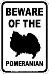 画像1: [MAGSIGN] ポメラニアン 注意 英語 マグネット＆ステッカー BEWARE OF THE POMERANIAN 車/屋外用 日本製 (1)
