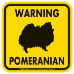 画像3: [MAGSIGN] WARNING POMERANIAN マグネット＆ステッカー：ポメラニアン(ホワイト/イエロー/オレンジ) 注意 英語 正方形 車＆屋外用(防水性/耐光性) 日本製 (3)