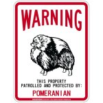 画像1: [MAGSIGN] POMERANIAN 注意 英語 WARNING 警告/保護/警戒 車 屋外用 マグネット＆ステッカー 日本製：ポメラニアン (1)