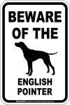 画像1: [MAGSIGN] イングリッシュポインター 注意 英語 マグネット＆ステッカー BEWARE OF THE ENGLISH POINTER 車/屋外用 日本製 (1)