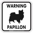 画像1: [MAGSIGN] WARNING PAPILLON マグネット＆ステッカー：パピヨン(ホワイト/イエロー/オレンジ) 注意 英語 正方形 車＆屋外用(防水性/耐光性) 日本製 (1)