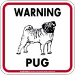画像4: [MAGSIGN] WARNING PUG マグネット＆ステッカー：パグ(ホワイト/イエロー/オレンジ) 注意 英語 正方形 車＆屋外用(防水性/耐光性) 日本製 (4)
