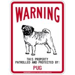 画像1: [MAGSIGN] PUG 注意 英語 WARNING 警告/保護/警戒 車 屋外用 マグネット＆ステッカー 日本製：パグ (1)