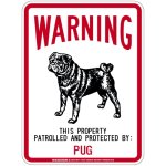 画像2: [MAGSIGN] PUG 注意 英語 WARNING 警告/保護/警戒 車 屋外用 マグネット＆ステッカー 日本製：パグ (2)