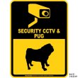 画像2: パグ＆防犯カメラ 監視 警戒中 英語 マグサイン(マグネット/ステッカー)：SECURITY CCTV ＆ PUG [MAGSIGN] (2)