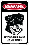 画像1: [MAGSIGN] この先いつもロットワイラーに注意/配慮/警戒 BEYOND THIS POINT AT ALL TIME マグネット＆ステッカー ROTTWEILER ローマ字ロゴ入り 車/屋外用 日本製 (1)