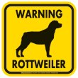 画像2: [MAGSIGN] WARNING ROTTWEILER マグネット＆ステッカー：ロットワイラー(ホワイト/イエロー/オレンジ) 注意 英語 正方形 車＆屋外用(防水性/耐光性) 日本製 (2)