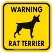 画像2: [MAGSIGN] WARNING RAT TERRIER マグネット＆ステッカー：ラットテリア(ホワイト/イエロー/オレンジ) 注意 英語 正方形 車＆屋外用(防水性/耐光性) 日本製 (2)