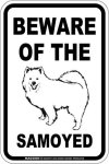 画像2: [MAGSIGN] サモエド 注意 英語 マグネット＆ステッカー BEWARE OF THE SAMOYED 車/屋外用 日本製 (2)