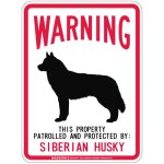 画像3: [MAGSIGN] SIBERIAN HUSKY 注意 英語 WARNING 警告/保護/警戒 車 屋外用 マグネット＆ステッカー 日本製：シベリアンハスキー (3)
