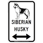 画像2: SIBERIAN HUSKY [MAGSIGN] シルエット＆矢印 アメリカン道路標識 英語犬種名 マグネット/ステッカー：ホワイト (2)