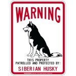 画像2: [MAGSIGN] SIBERIAN HUSKY 注意 英語 WARNING 警告/保護/警戒 車 屋外用 マグネット＆ステッカー 日本製：シベリアンハスキー (2)