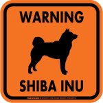 画像4: [MAGSIGN] WARNING SHIBA INU マグネット＆ステッカー：柴犬(ホワイト/イエロー/オレンジ) 注意 英語 正方形 車＆屋外用(防水性/耐光性) 日本製 (4)