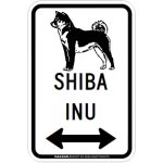 画像2: SHIBA INU [MAGSIGN] シルエット＆矢印 アメリカン道路標識 英語犬種名 マグネット/ステッカー：ホワイト (2)