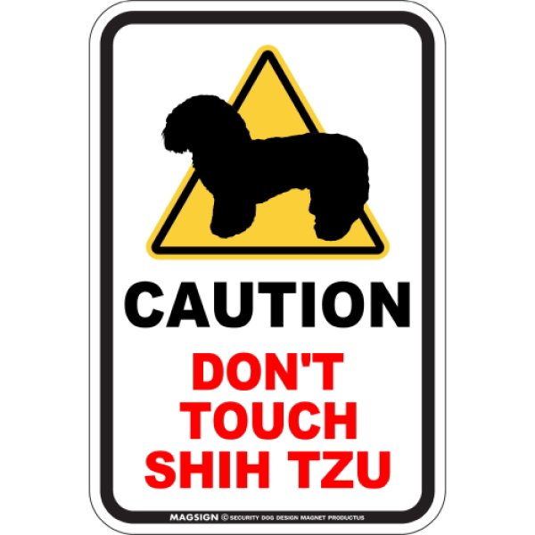 画像1: [MAGSIGN] 犬に手を出さない/触れない/さわらない マグネット＆ステッカー 英語 注意 日本製 CAUTION DON'T TOUCH：シーズー (1)