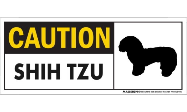 画像1: [MAGSIGN] シーズー(テディベアカット) マグネット＆ステッカー 英語 警戒 CAUTION SHIH TZU 対象:車(ドア/ガラス/ボディ)・屋外(玄関扉/窓ガラス/メールポスト) 日本製 (1)