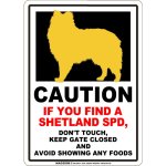 画像1: [MAGSIGN] CAUTION IF YOU FIND マグネット＆ステッカ：シェルティー（ホワイト/イエロー） 手を出さない ドアは閉めたまま 食べ物は見せない 英語 警戒 車 屋外用(防水/耐水・耐光仕様) 日本製 (1)