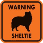 画像4: [MAGSIGN] WARNING SHELTIE マグネット＆ステッカー：シェルティー(ホワイト/イエロー/オレンジ) 注意 英語 正方形 車＆屋外用(防水性/耐光性) 日本製 (4)