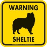 画像3: [MAGSIGN] WARNING SHELTIE マグネット＆ステッカー：シェルティー(ホワイト/イエロー/オレンジ) 注意 英語 正方形 車＆屋外用(防水性/耐光性) 日本製 (3)