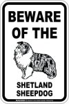 画像2: [MAGSIGN] シェットランドシープドッグ 注意 英語 マグネット＆ステッカー BEWARE OF THE SHETLAND SHEEPDOG 車/屋外用 日本製 (2)
