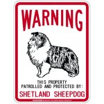 画像1: [MAGSIGN] SHETLAND SHEEPDOG 注意 英語 WARNING 警告/保護/警戒 車 屋外用 マグネット＆ステッカー 日本製：シェットランドシープドッグ (1)