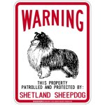 画像2: [MAGSIGN] SHETLAND SHEEPDOG 注意 英語 WARNING 警告/保護/警戒 車 屋外用 マグネット＆ステッカー 日本製：シェットランドシープドッグ (2)